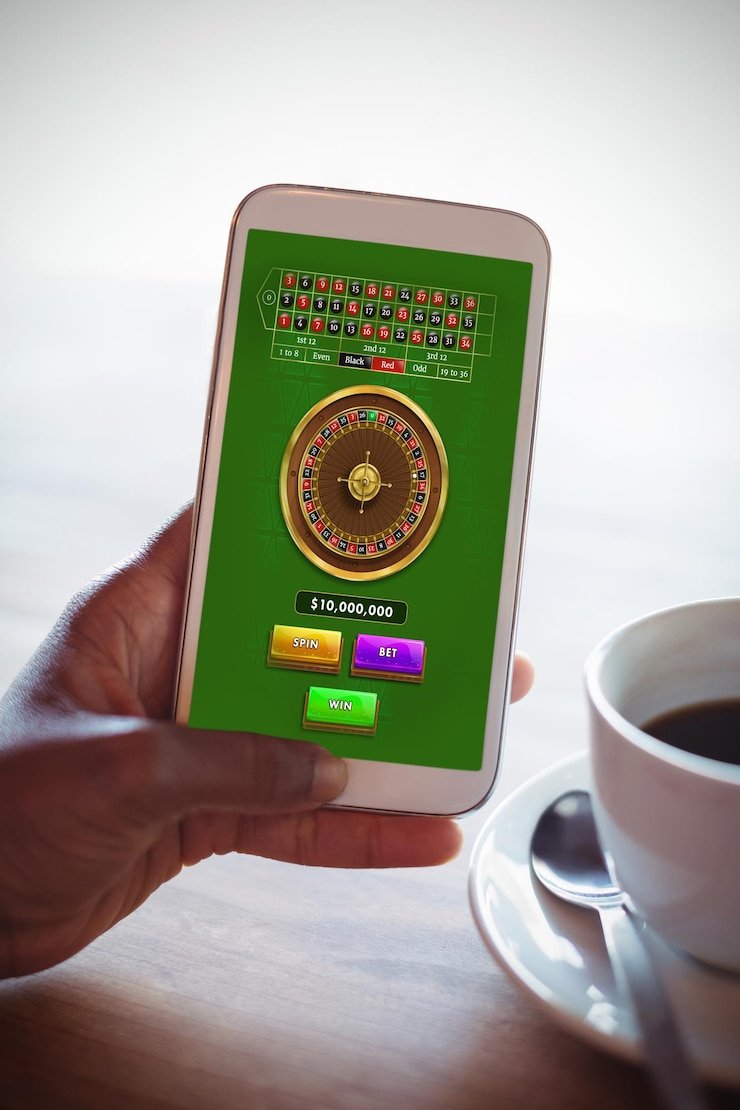 Sebuah layar ponsel menampilkan interface pengguna laskar303 dengan tema hiburan casino dan sports